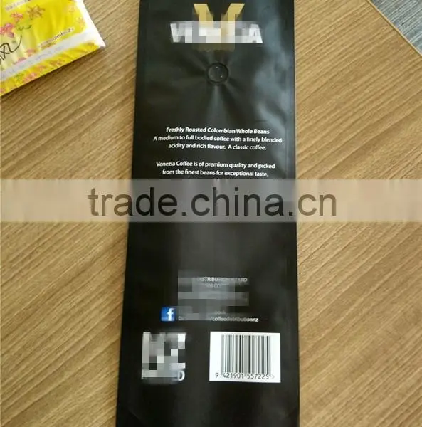 Side Gusset Plastic Printed Aluminum Foil Coffee Bean Packaging Bags With Valve 1KG photo-4