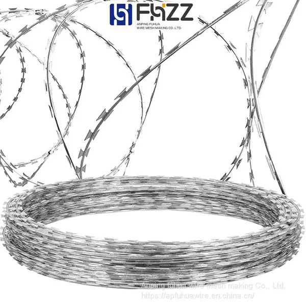 Double Spiral Cross Razor Barbed Wire Barrier With Concertina Coil for Border Line photo-3