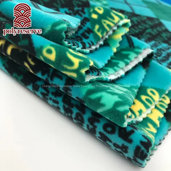 Polyreserve Textile Single Face Super Soft Printed Stretch Velvet Fabrics photo-4