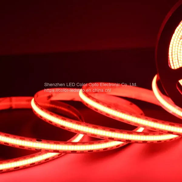 Red High Brightness Flexible Customized Length Flexible Bare Board 420led Dv12v Cob Led Strip photo-2