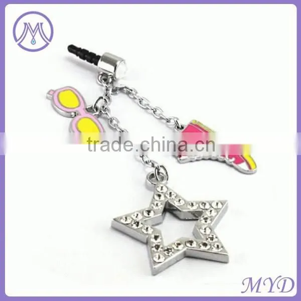 Enamel Metal Dangle Charm Phone Anti Dust Plug for Earphone photo-6