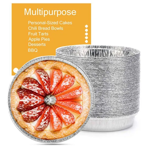 600ml Round Tin Foil Pie Dish Disposable Pizza Platter photo-5