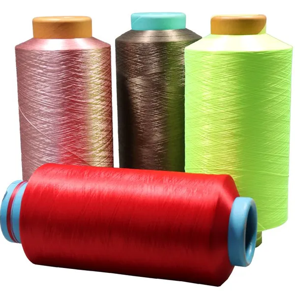 Superfine Fiber PES Yarn DTY 75D/144F Dope Dyed Colors High Filament Yarn