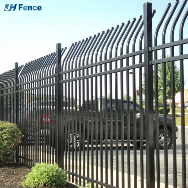 Black Powder Metal Fence Panels Outdoor Garden Yard Galvanized Steel Fence
