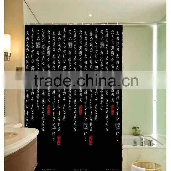 100% Polyester White Stars Printed Shower Curtain for Hotel, Family, Waterproof Bath Curtain photo-3