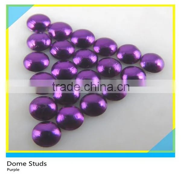 Aluminum Metal Hot Fix Dome Studs Orange Flatback Half Round Studs photo-2