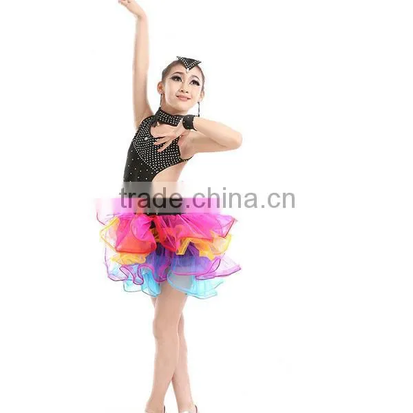 Luxury Good Quality Fringe Latin Dress Professional Latin Dance Costume Dress Kids Performance Wear photo-4