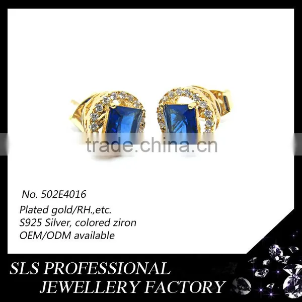 Sterling Silver White Gold Plated Screw Back Black CZ Stone Earrings Fashion in 2015 photo-4