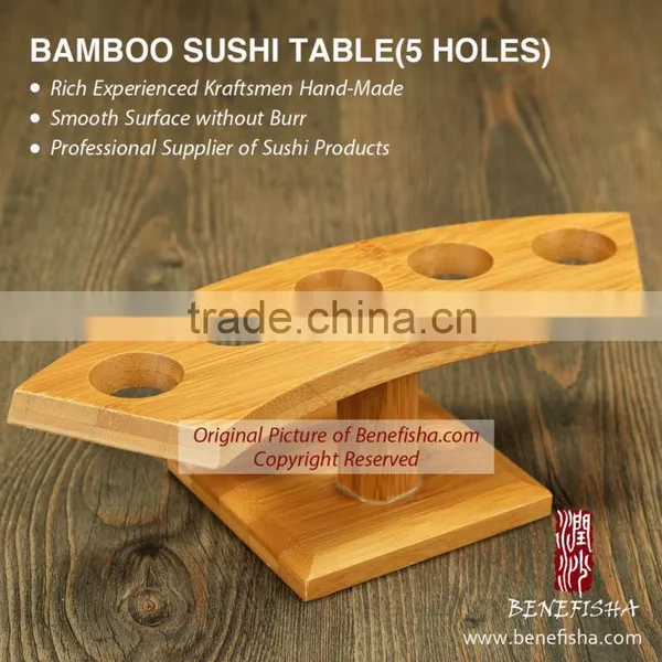 Natural Bamboo Sushi Table With Five Holes