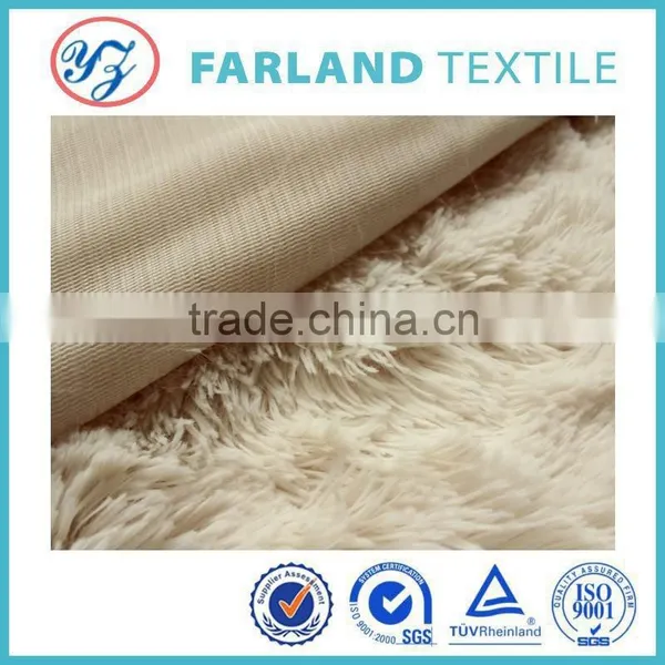 Long Pile Fur Fabrics , Soft Felt Ball Rug Fabric photo-4
