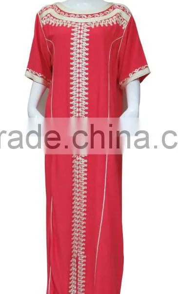 2016 Latest Fashion Elegance Short Sleeves Red Maxi Gown With Big Area Rope Embroidery photo-2