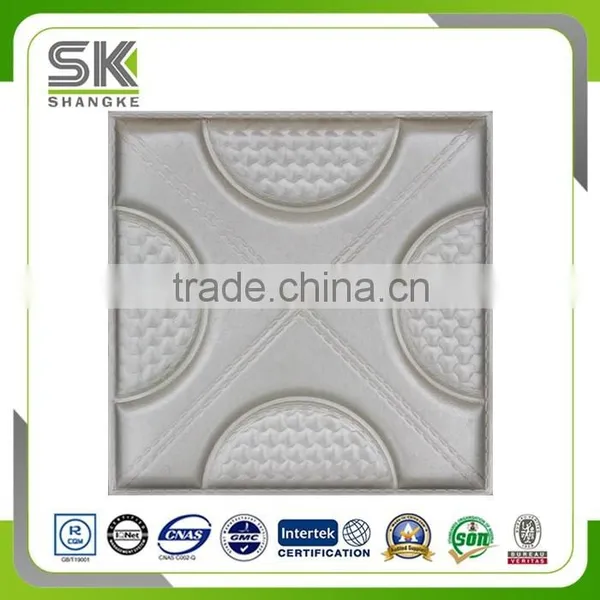 Embossed Faux Leather 3d Wall Tiles 40*40 photo-3
