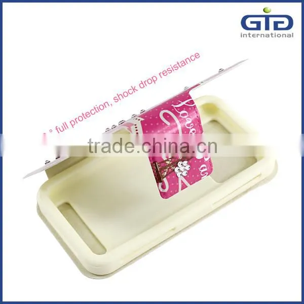 [GGIT] Hot Selling OEM Light Oil Pasting Pattern With Diamond Silicon and PU Leather Universal Phone Case photo-5