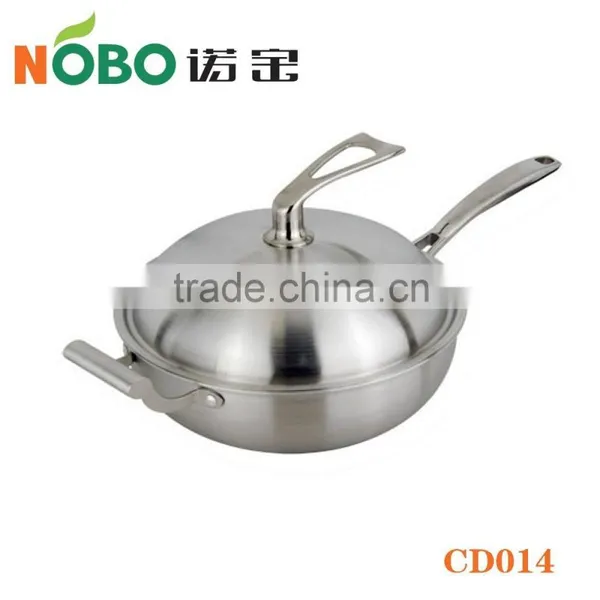 Top Quality Food Grade 304 Stainless Steel Cookng Frying Pan With Lids photo-3
