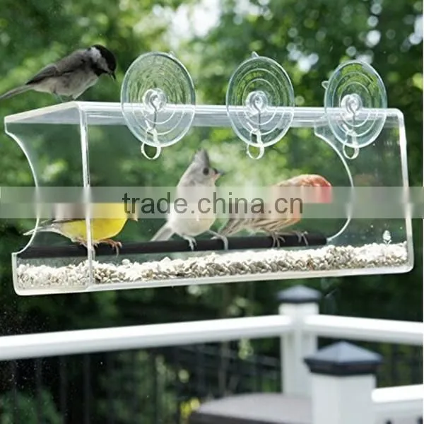 Clear Acrylic Bird House & Feeder photo-2