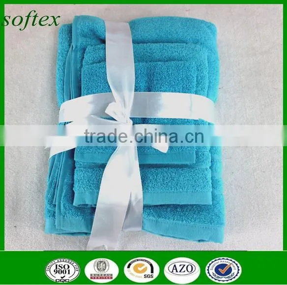China Wholesale Luxury 100% Cotton Terry 3pcs Guest Bathroom Towel Set photo-2