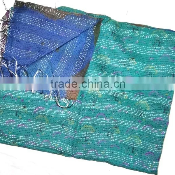 Handmade Women Silk Kantha Shawl photo-5