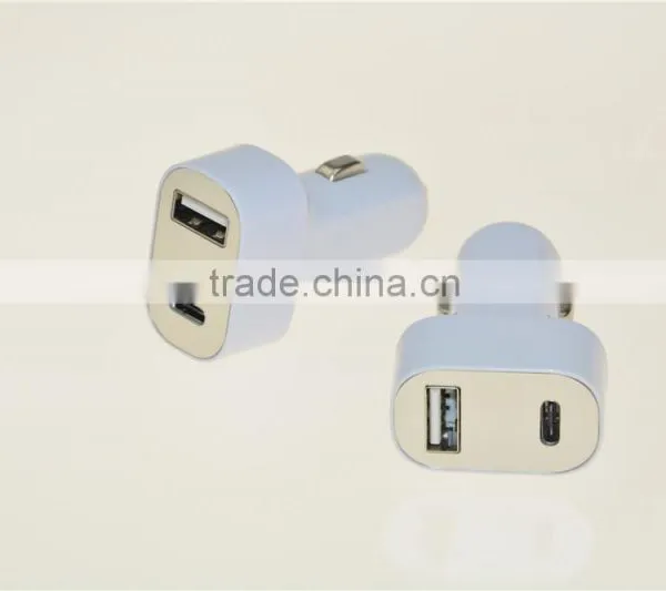 2 Ports Plastic USB-C Car Charger photo-2