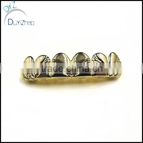 14k Gold Plated Best Grillz Top Upper Top Teeth Hip Hop Grills photo-2