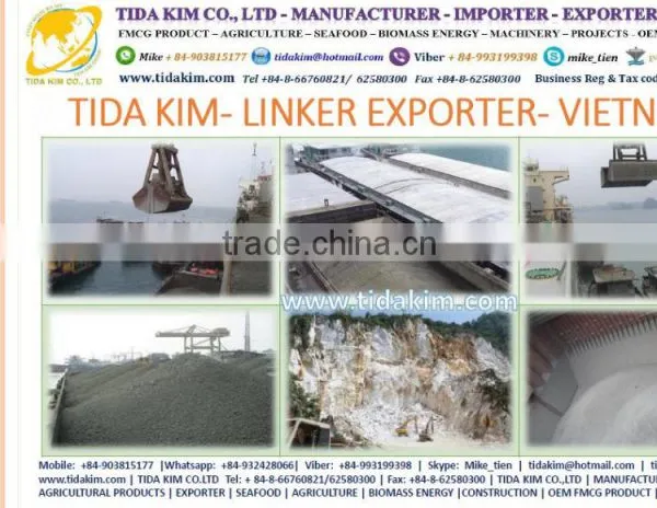 TIDA KIM EXPORT CLINKER VIETNAM - CASHEW NUTS TIDA KIM W210 W240 W320 W450 - ORGANIC COCONUT WATER DESICCATED FLAKE