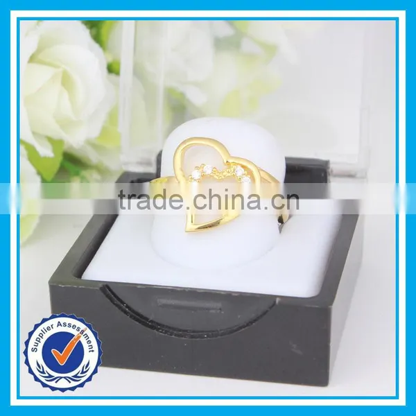 Factory Direct Sale Plated Gold Zircon Heart-shaped Metal Rings photo-6
