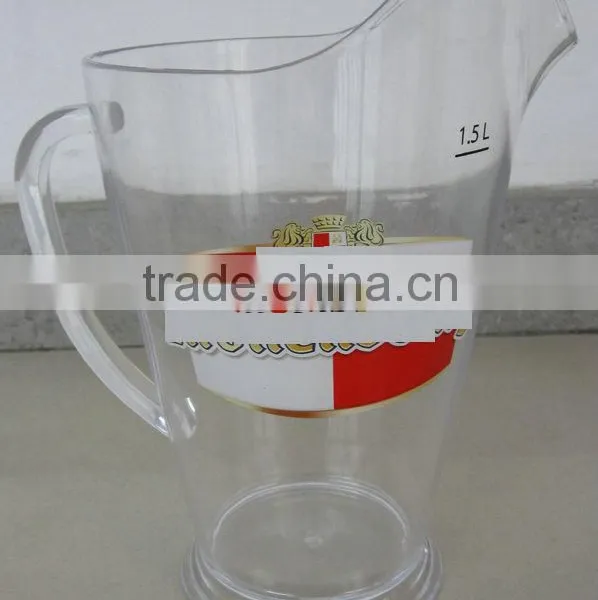 H503 1.5liter Logo Customized Clear Acrylic 60oz Drinking Jug photo-2