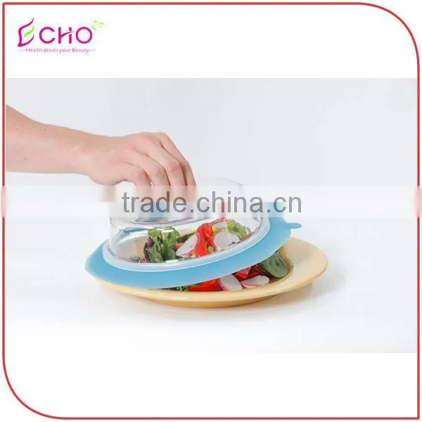 Universal Foldable Plate Topper Lid/Silicone Fresh Keep Lid With Airtight Suction photo-3