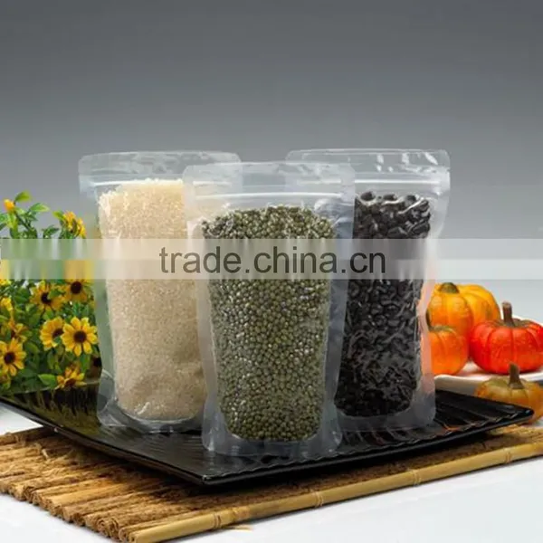Clear Food Packaging Stand up Pouch Plastic Zipper Bag