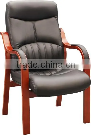 Solid Wood Frame Leather Seat Chair photo-2