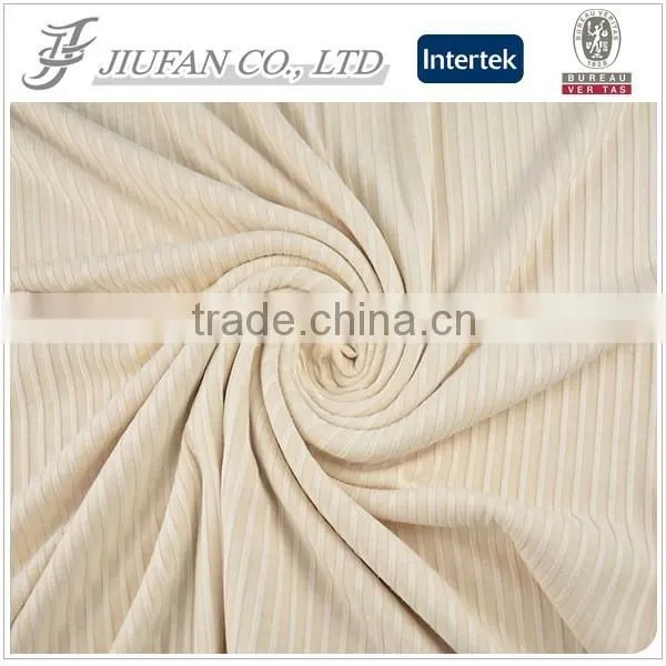 Jiufan Textile Knitted TR Plain Dyed Rib Rayon Polyester Spandex Composition Fabric photo-3