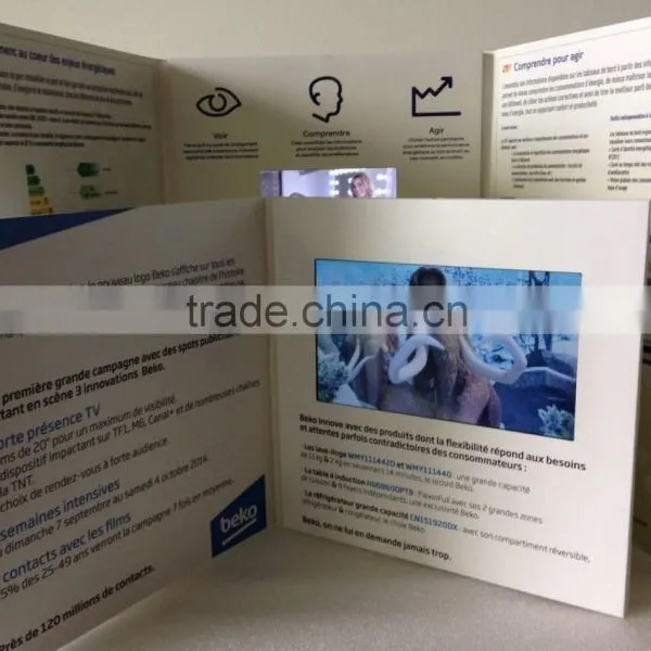 2014 Popular 7" TV Lcd Video Screen in Printed Card, TV in Brochures Cards