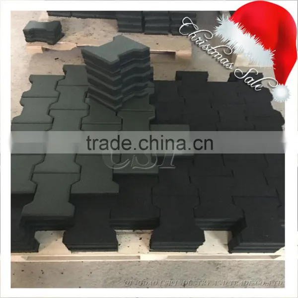 Dogbone Recycle Rubber Tile Mat Brick for Horse Stable Driveway Pathway Various Color Available Accept Customize photo-4