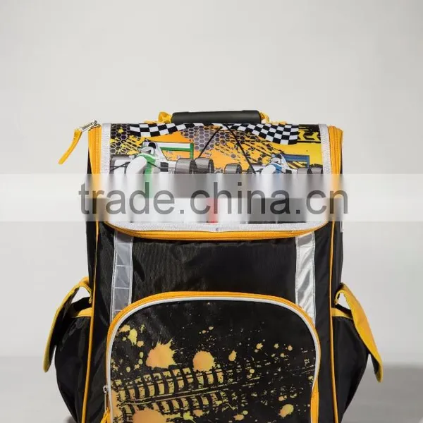 2016 Stiff Cartoon Cute kids school backpack with stiff PE panel