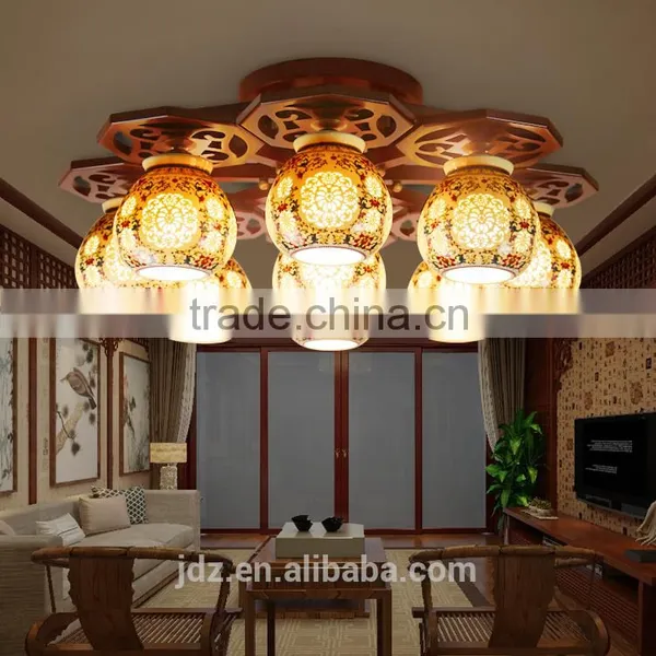 LED Morden Ceiling Light Beautiful Chandelier Jingdezhen Porcelain Light 9Head for Dining Bedroom Hotel Ceramic Lamp photo-5