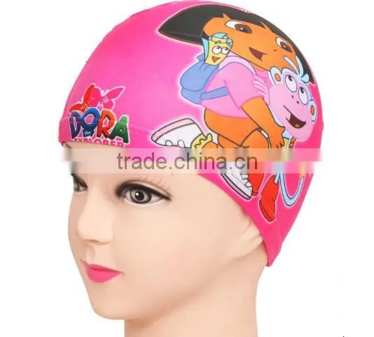 Cute Cartoon Kids Children Boys Girls Lycra Fabric Swimming Cap Bathing Cap photo-6