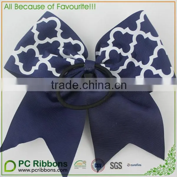 Extra Large 2 Color Chevron Cheer Bow (Black/White) photo-2