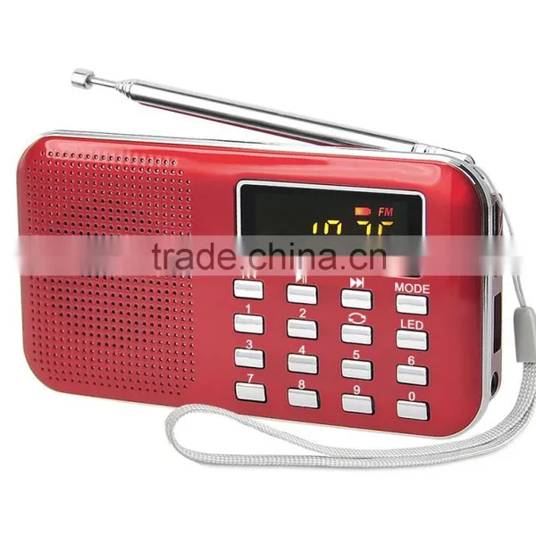 Hot selling plastic UV shell fm radio with mini speaker