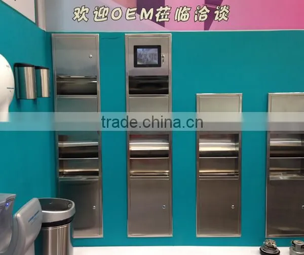 Space Usage Stainless Steel Antuomatic Hand Dryer and Dustbin Combination photo-2