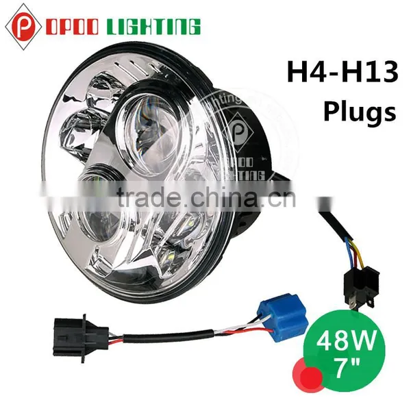 Jeep Wrangler LED Angle Eyes Round Headlights H4 H13