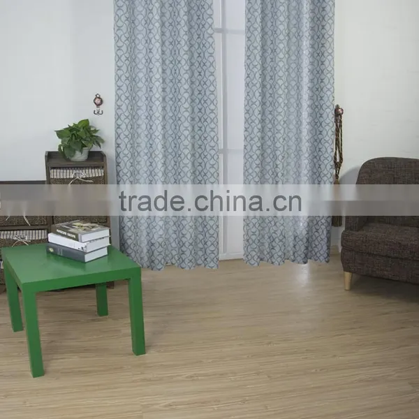 2016 New Arrival Curved Shape 100% Polyester Linen Like Jacquard Window Curtain Fabric photo-4