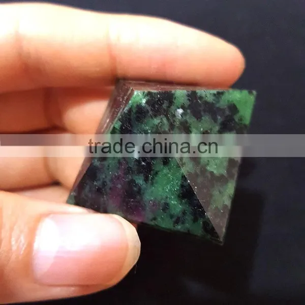 Small Ruby Gemstone Pyramids Epidote Stone Pyramids photo-3
