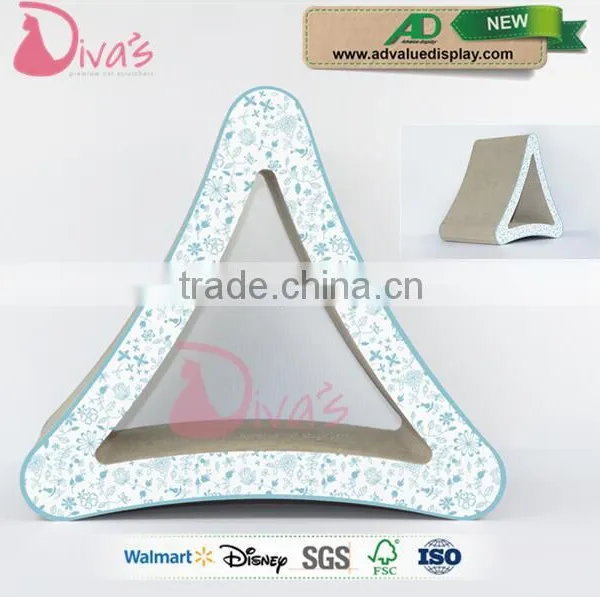 China Supplier Trangle Three Sides Corrugated Cardboard Cat Scratcher Best Cat Scratch Post Quality Choice photo-5