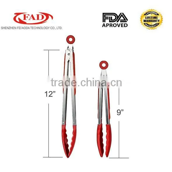 Durable Stainless Steel Silicone BBQ Tongs photo-6