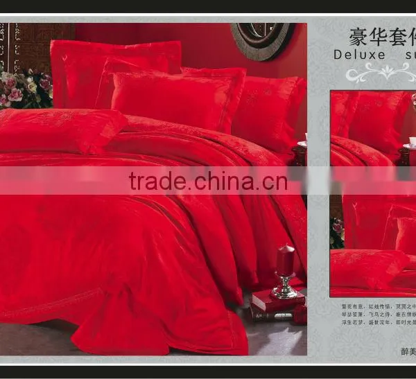 Viscose Cotton Jacquard Fabrics Bright Red photo-3