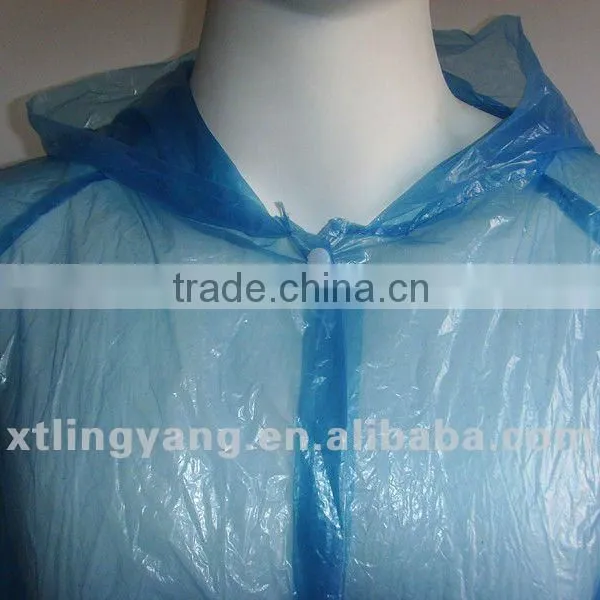 Adult's Disposable Polythene Waterproof PE Raincoat photo-2