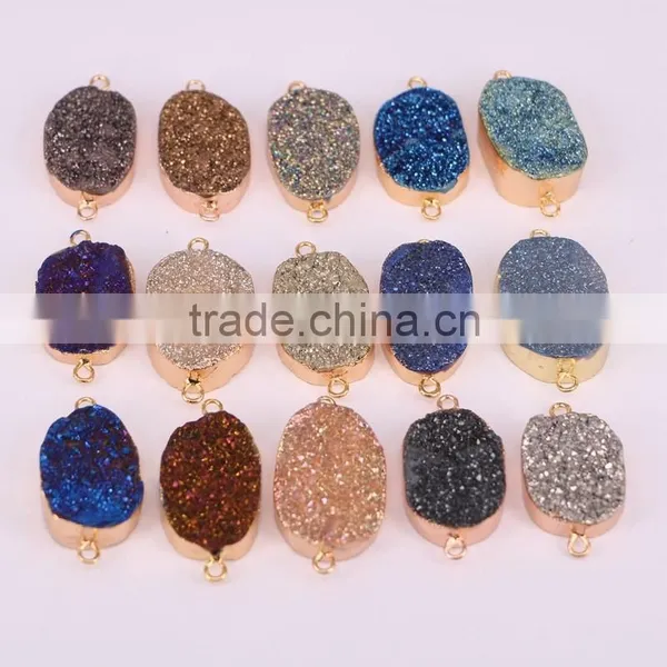 Square Shape Black / Purple Quartz Druzy Stone Beads, Square Shape Drusy Gem Stone Beads, Druzy Beads For Jewelry Making photo-5