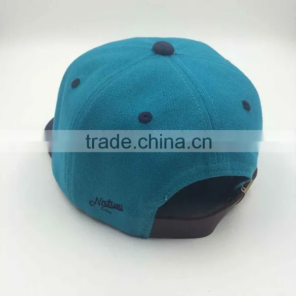 Wholesale Custom Design Your Own Logo 7 Panel Bule Snapback Hat With Embroidery photo-3