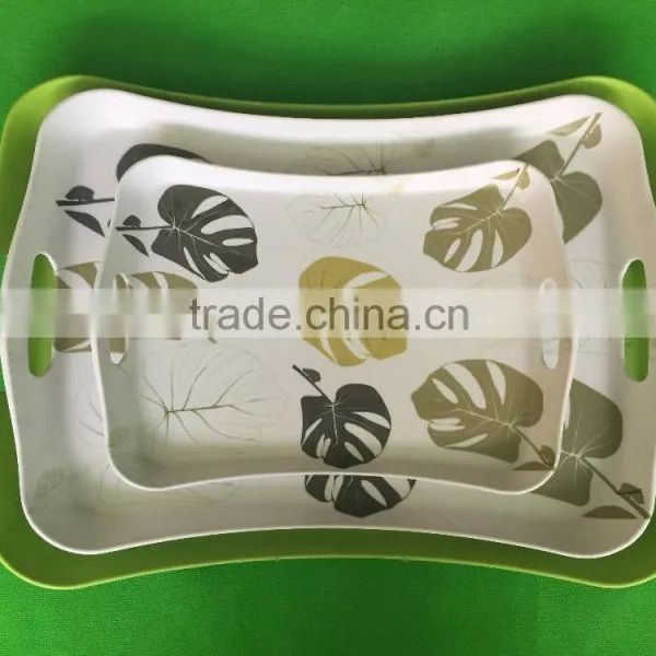 100% Melamine Popular Style Plastic Tray With 2 Handles photo-4