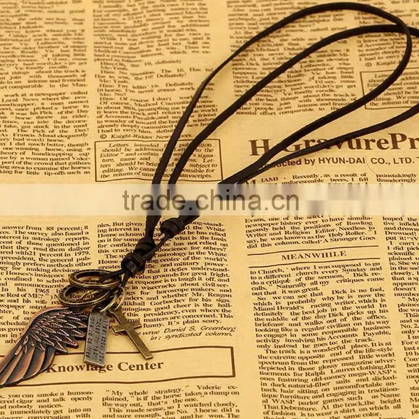 Hot Sale Vintage Leather Strap Necklace for Men photo-3