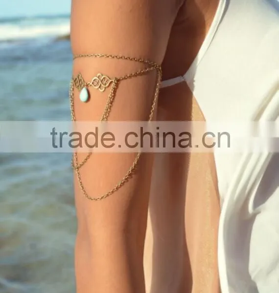 Fashion hollow out auspicious sign arm chain